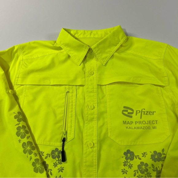 GSS High Visibility Workwear Shirt Unisex Women Medium Pockets Roll Up Buttons - Picture 4 of 10